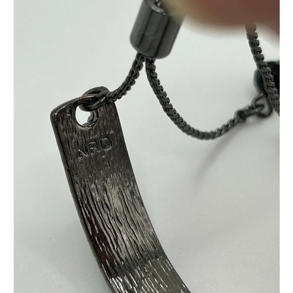 Marked NRQ Gun Metal Bolo Bracelet - Picture 6 of 8